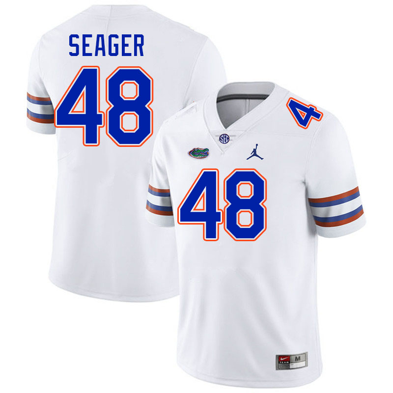 Florida Gators #48 Erich Seager College Football Jerseys Stitched-White